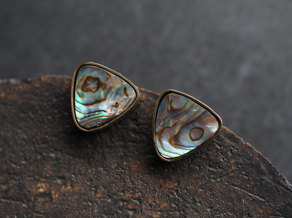 abalone shell brass pierce (hakuchuumu) 2枚目の画像