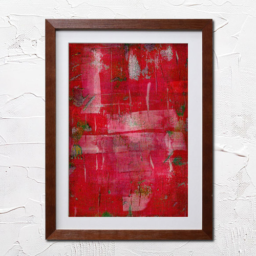 原画】#015 クリムゾンレッド * フレーム * アクリル画 A4サイズ 絵画