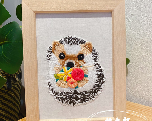 ハンドメイド　オーダー受付ページ　　♡秋空　ハリネズミ　パネル♡ ハンドメイドオーダー受付ページ♡秋空ハリネズミパネル♡