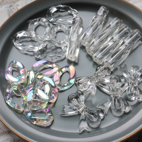 10個☆オーロラクリアチェーン オーロラ クリア アクセサリーパーツ