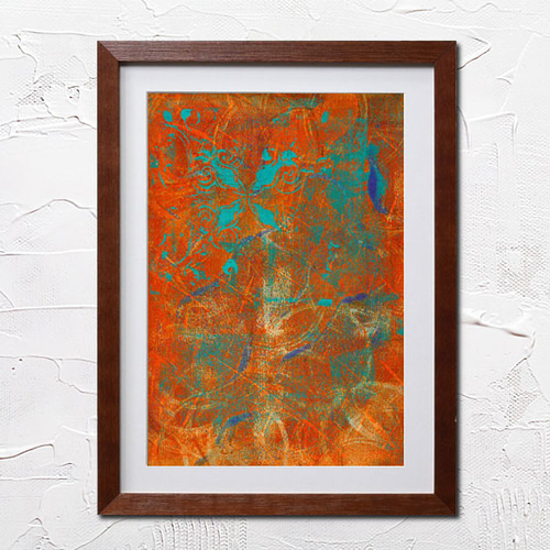 原画】#023 アジアンウインド * フレーム * アクリル画 A4サイズ 絵画