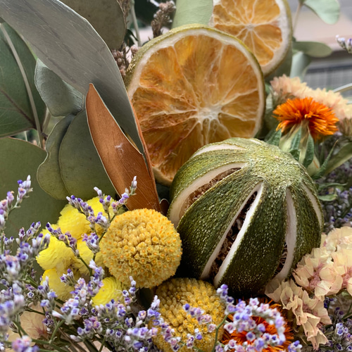 ドライフラワー✩.*˚丸っぽライムのブーケ＆スワッグ スワッグ はない