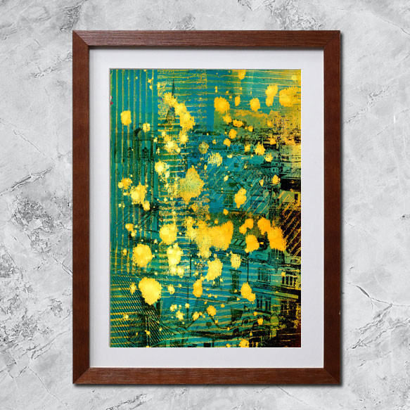 絵画　アクリル画　額装品 花の咲く路地10」アクリル画 原画 風景画 額縁付 SMサイズ 絵画
