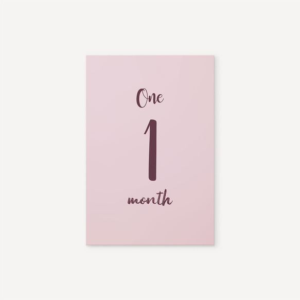 月齢カード ［TYPE01］〜pink chocolate〜 | 出産・出産祝い・誕生日・日本製 3枚目の画像