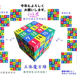 世界初！新発明　誰でも魔方陣が作れる　魔方陣計算尺　８キューブパズル +素数と魔方陣１冊 9枚目の画像