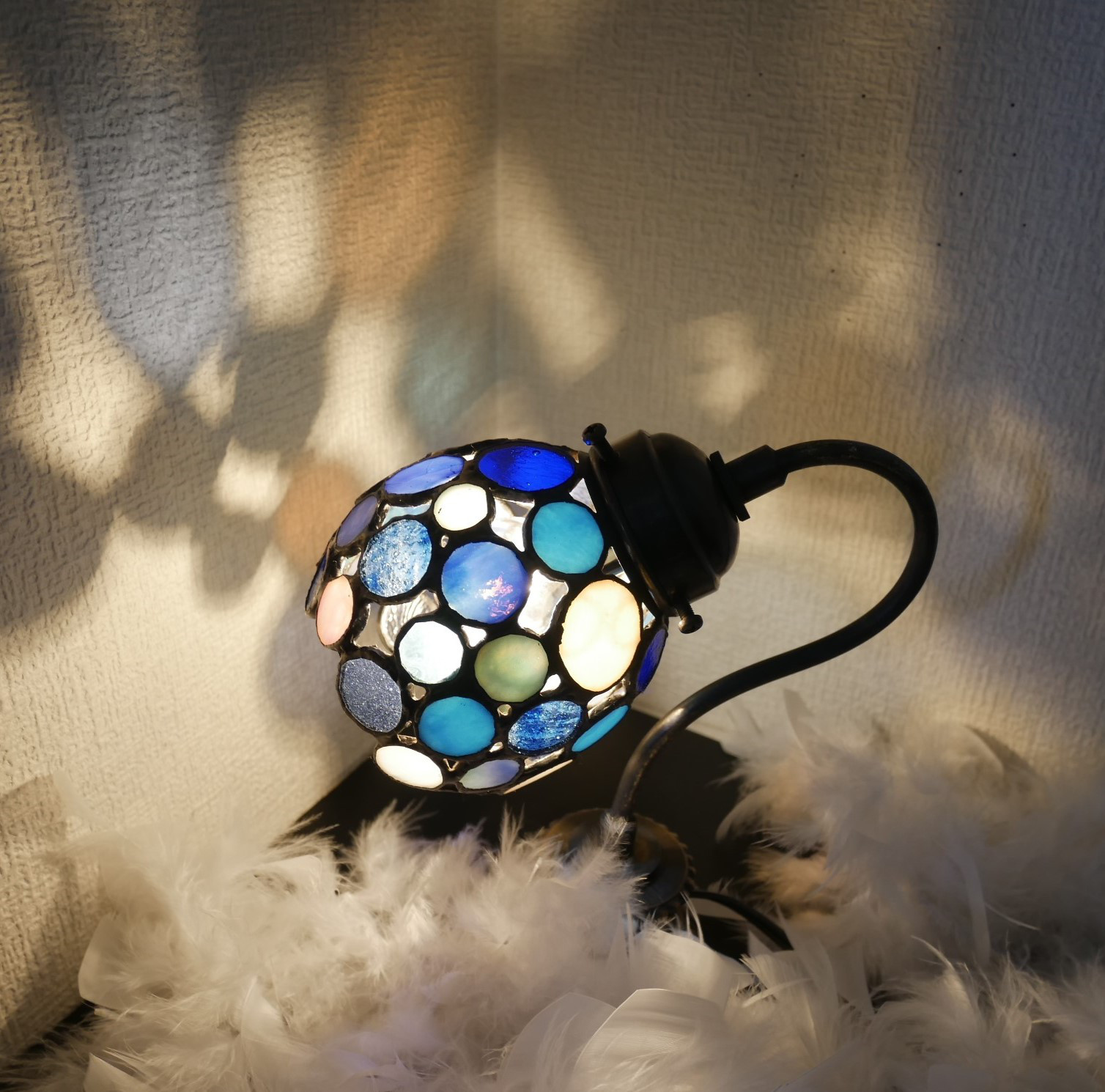 ✴︎:.小さな灯り　Petit　lampシリーズ♪　青い宇宙　*ステンドグラス*