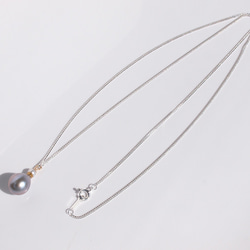 Kintsugi 珍珠長項鍊像香水瓶 | 60cm silver925 drop pearl pendant 第5張的照片