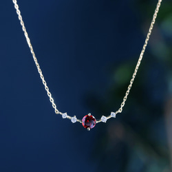 K18 坦桑石和鑽石項鍊（圓形切割）~Ello Lily~十二月生日石 第5張的照片