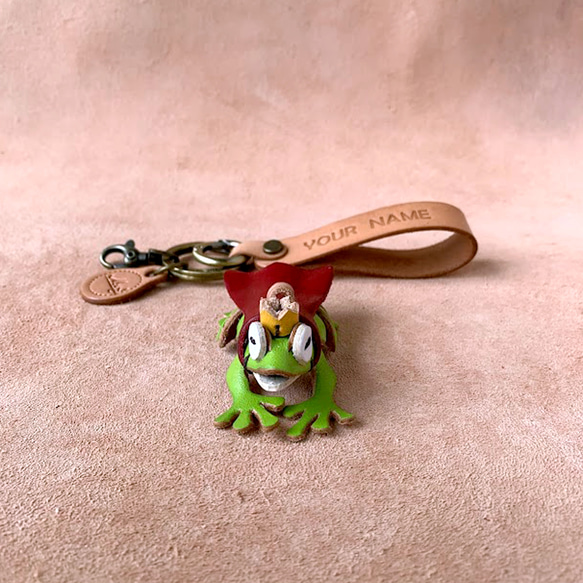 動物森林-青蛙王子-真皮植鞣 皮革鑰匙圈 吊飾 動物造型 第3張的照片