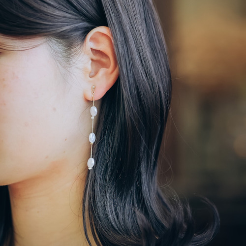 円盤形パール／イヤリングorピアス イヤリング・ノンホールピアス ico