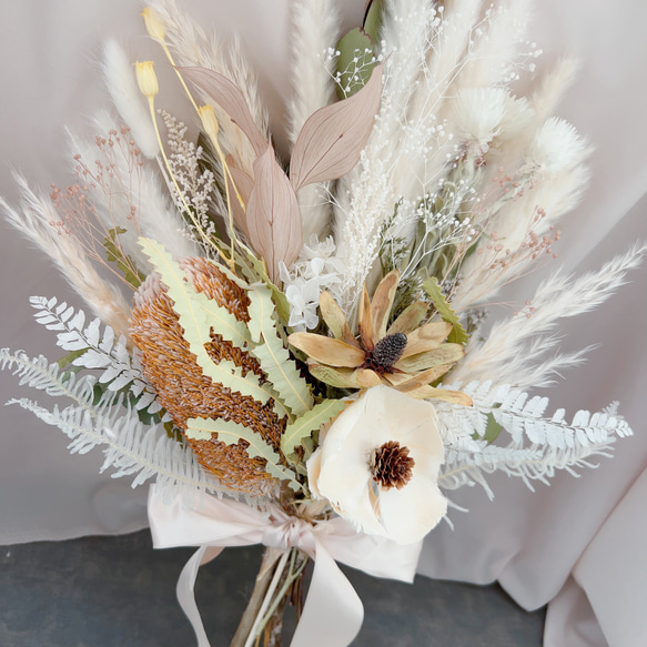 バンクシア&ココフラワーwhite natural bouquet 11枚目の画像