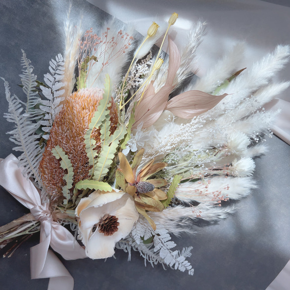 バンクシア&ココフラワーwhite natural bouquet 6枚目の画像