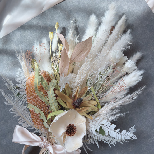 バンクシア&ココフラワーwhite natural bouquet 10枚目の画像