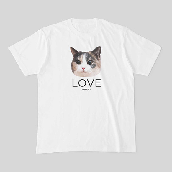 【受注制作・送料無料】うちの子あーと Tシャツ001/ LOVE / ペット・犬猫・うさぎ・カワウソなど動物写真 7枚目の画像