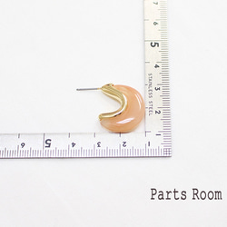 [2 件] 玳瑁狀月牙形耳環 [嬰兒粉色] [鈦柱無扣]-mt-3632 第6張的照片