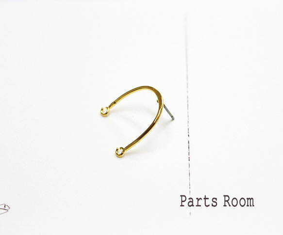 [4 件] 馬蹄形耳環 [金色] [無鈦後扣] -mt-3634 第2張的照片