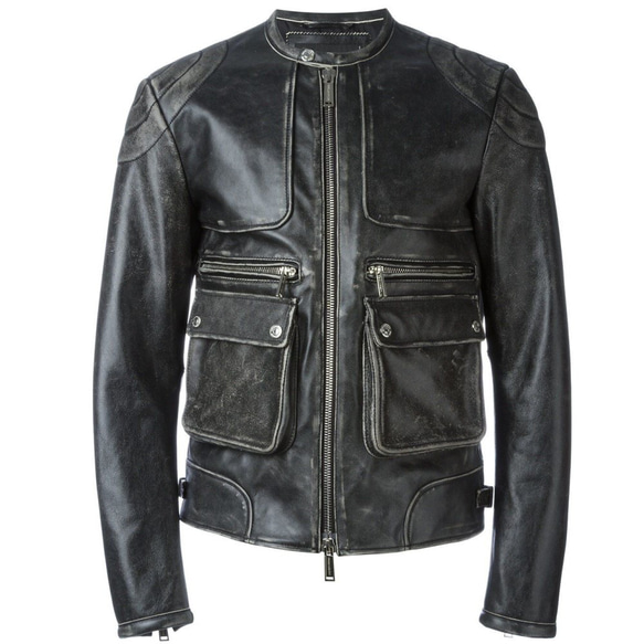 wjk リブ付き シープレザー 羊革 レザー ジャケット Schott N.Y.C ショット シープレザー 1st トラッカージャケット