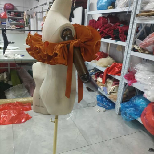 人気上昇！カラードレス テラコッタ色取り外しオフショルダー袖 色直し  