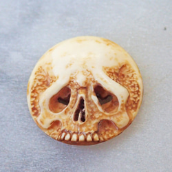 【店主コレクション放出品3】髑髏カメオボタン　牙製   野晒 髑髏 骷髅 骸骨 skull netsuke スカル 根付 10枚目の画像