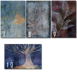 【ポストカード】５枚セット ボタニカル フラワーアート 抽象 アクリル画 3枚目の画像