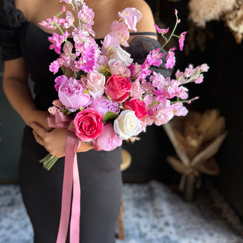 送料無料】ピンク濃淡クラッチブーケ☆ブートニア その他オーダー