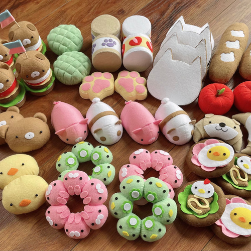 SHIDO-RICO フェルトで作るどうぶつパン屋さんセット 型紙