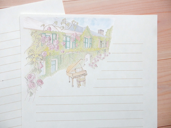 モネの家の庭に咲く薔薇♡レターセット 2枚目の画像