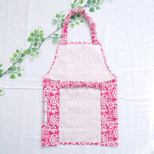 SALE！キッズエプロン☆三角巾☆セット☆ゴム☆ポケットつき☆花柄