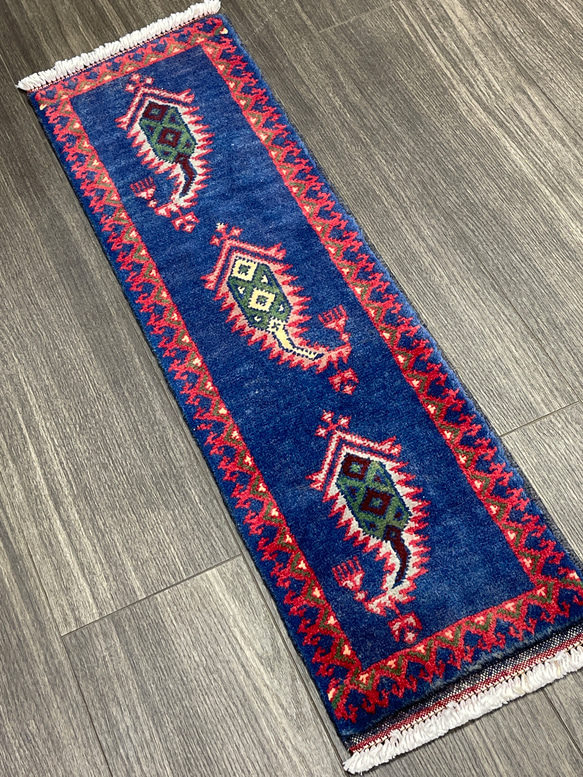 あがりかまちにも良い　手織り絨毯　アフガン　ガズニウール　27cmx91cm 4枚目の画像