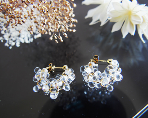 goutte d'eau＊ 涼やかピアス / ヨーロッパ製チェコビーズ