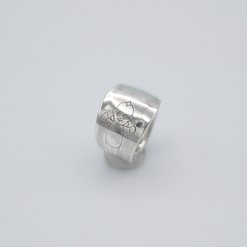 【アウトレット】キューピー、マヨネーズボトル｜ヴィンテージ｜シルバー｜スプーンリング｜企業キャラクター｜ノベルティ