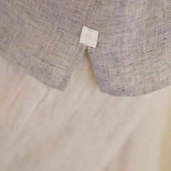 ニュアンスカラー先染めリネン　Vネックゆったりシルエット　ブラウス【春秋夏】グレイッシュ 9枚目の画像