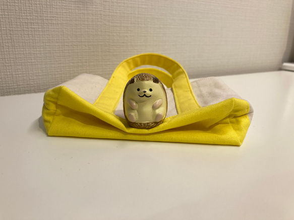 【再販6】ミニミニトートバッグ　黄色 （ミニバック メンカラ トートバッグ） 7枚目の画像