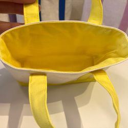 【再販6】ミニミニトートバッグ　黄色 （ミニバック メンカラ トートバッグ） 3枚目の画像