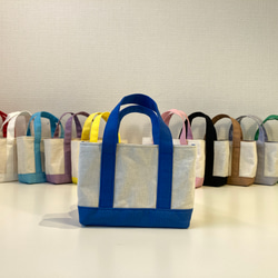 再販7】ミニミニトートバッグ 青 （ミニバック メンカラ トート