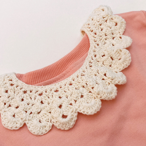 ハンドメイドスタイ つけ襟レースうさみみスタイ いちごママ様