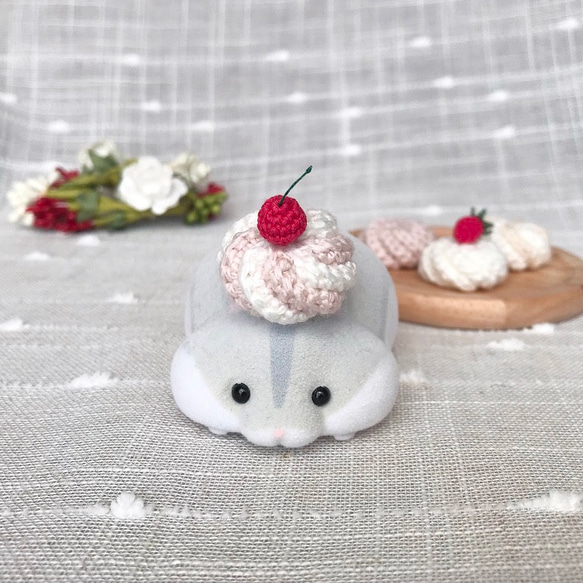 ふんわりホイップ帽子 ハムスター・小動物・ぬいぐるみ ペット服