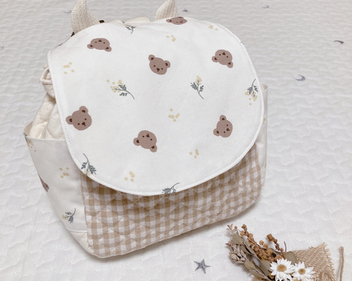 名入れ可】くまさんとミモザのベビーリュック リュック・バックパック