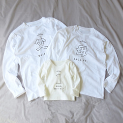 記念日の親子Tシャツセット outline父母+バースデー 半袖 家族Tシャツ 誕生日 ファミリー 6枚目の画像