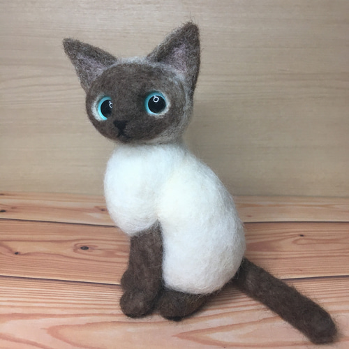 羊毛フェルト シャム猫 羊毛フェルト めぐめぐ 通販 13959799