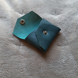 革製　手のひらサイズコインケース(グリーン) 3枚目の画像