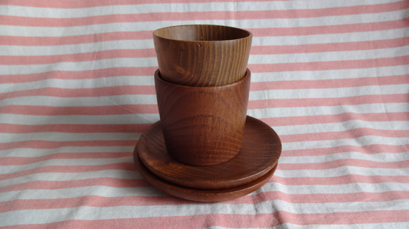 桑の木のミニカップと豆皿2点セット 12枚目の画像