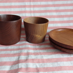 桑の木のミニカップと豆皿2点セット 3枚目の画像
