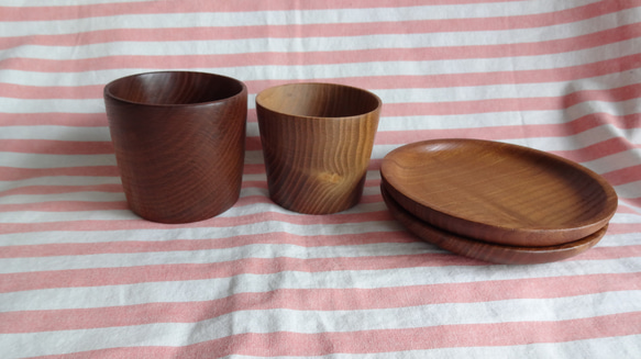 桑の木のミニカップと豆皿2点セット 3枚目の画像