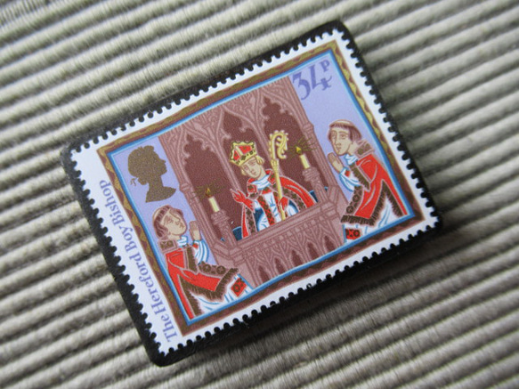 イギリス1986年　クリスマス切手ブローチ 8001 2枚目の画像