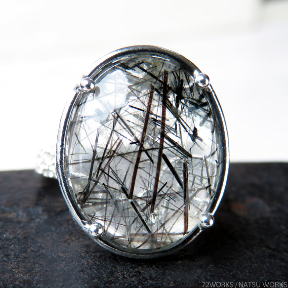 トルマリン in クォーツ リング / Tourmaline in Quartz Ring 4枚目の画像