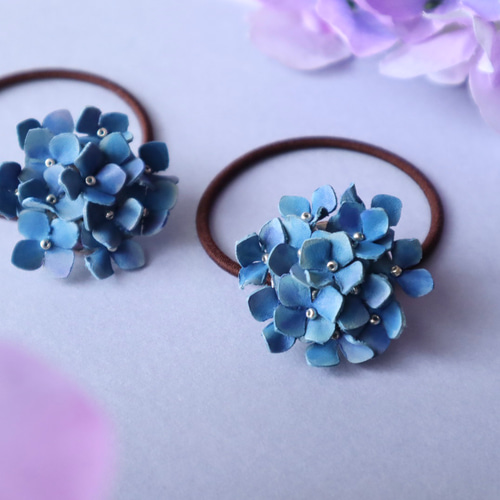 送料無料 アッカ acca ヘアゴム 紫 パープル  お花 ほぼ未使用 ぷちヘアゴム】 紫のお花刺繍 パープル リボン 2個セット