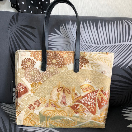 ハンドメイド・リメイク・帯・カバン・トートバッグ・大きめ・A4