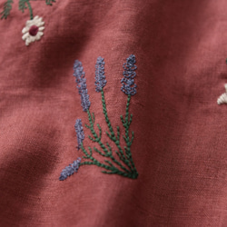 刺繡リネン七分袖シャツ# 4色 ゆったり*レディース  ランタンスリーブ トップス 5枚目の画像