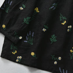 刺繡リネン七分袖シャツ# 4色 ゆったり*レディース  ランタンスリーブ トップス 10枚目の画像